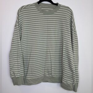 Uniqlo cozy Striped Green and White Sweatshirt size XL
